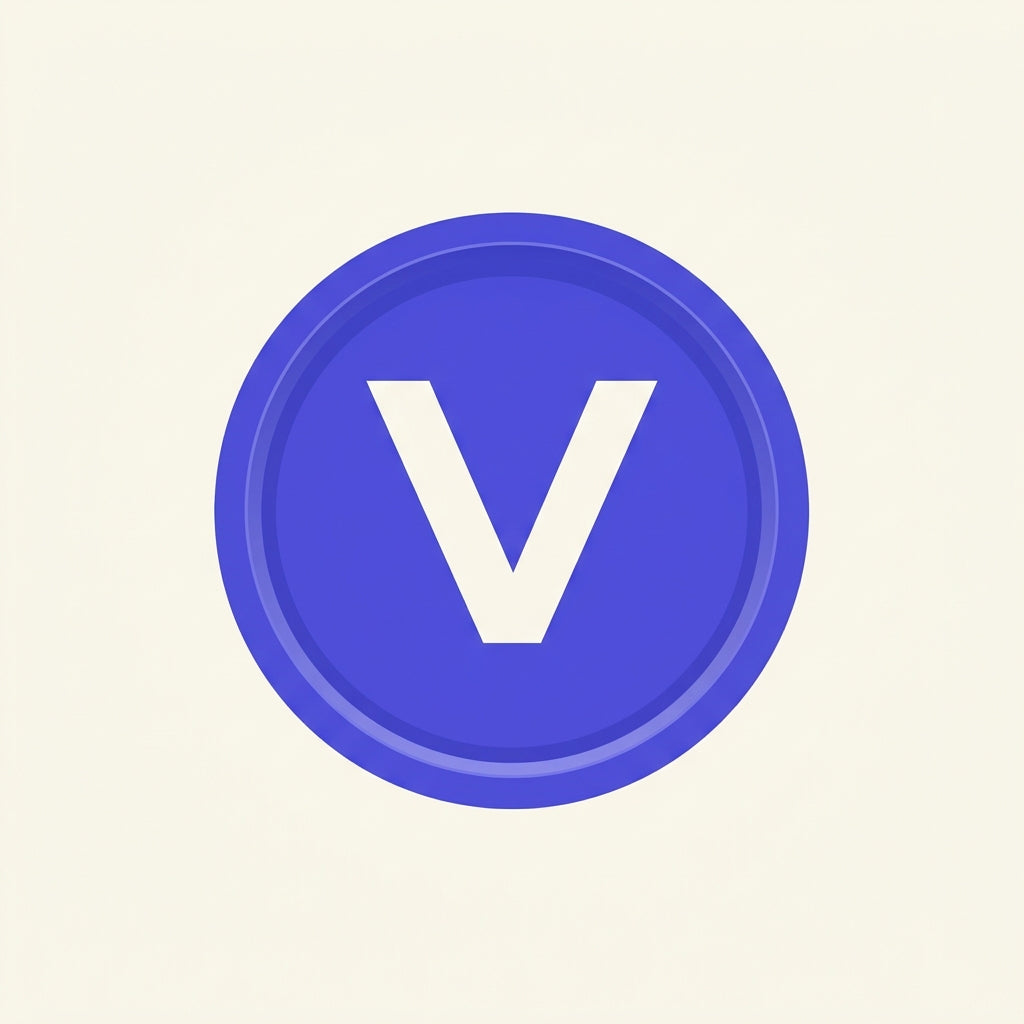 Circle V badge icon
